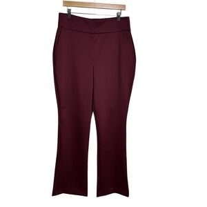 Express Maroon Wide Leg Flare Pants Women Size L High Rise Trousers